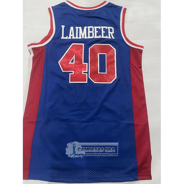 Camiseta Detroit Pistons Bill Laimbeer NO 40 Mitchell & Ness 1988-89 Azul